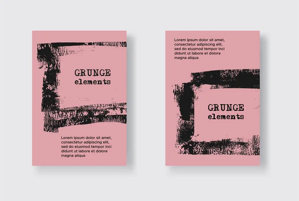 Set Med Två Grunge Flyer Mallar Broschyr Eller Banner Design — Stock vektor