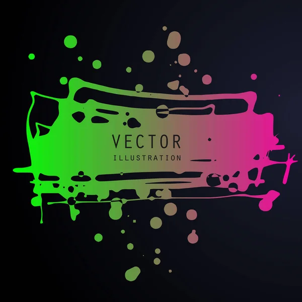 Vektorové Cákance Cákance Gradientní Barvy Různých Tvarech Kape Izolovaně Černou — Stockový vektor