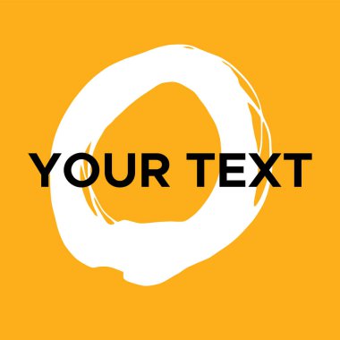 Sarı üzerine Vektör Yuvarlak Şekil. Beyaz Daire Damgası. Simge, Logo, Sancak Tasarımı. Yuvarlak Fırça Soyut Vuruşu .