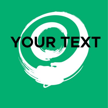 Yeşilde Vektör Yuvarlak Şekli. Beyaz Daire Damgası. Simge, Logo, Sancak Tasarımı. Yuvarlak Fırça Soyut Vuruşu .