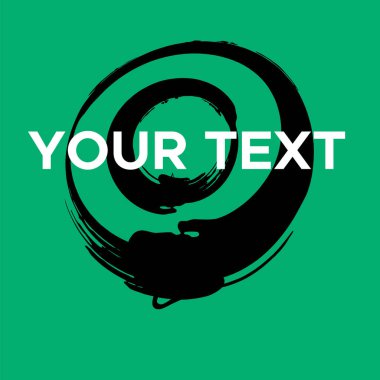 Yeşilde Vektör Yuvarlak Şekli. Siyah Çember Damgası. Simge, Logo, Sancak Tasarımı. Yuvarlak Fırça Soyut Vuruşu .