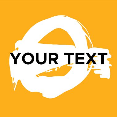 Sarı üzerine Vektör Yuvarlak Şekil. Beyaz Daire Damgası. Simge, Logo, Sancak Tasarımı. Yuvarlak Fırça Soyut Vuruşu .