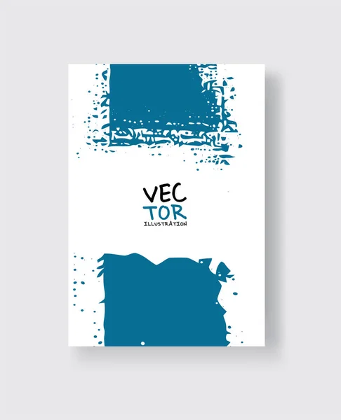 Pincel Tinta Azul Sobre Fundo Branco Estilo Minimalista Ilustração Vetorial — Vetor de Stock