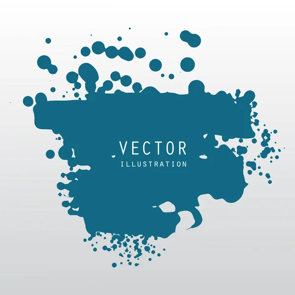 Éclaboussures Plaques Vectorielles Éclaboussures Peinture Encre Bleue Dans Différentes Formes — Image vectorielle