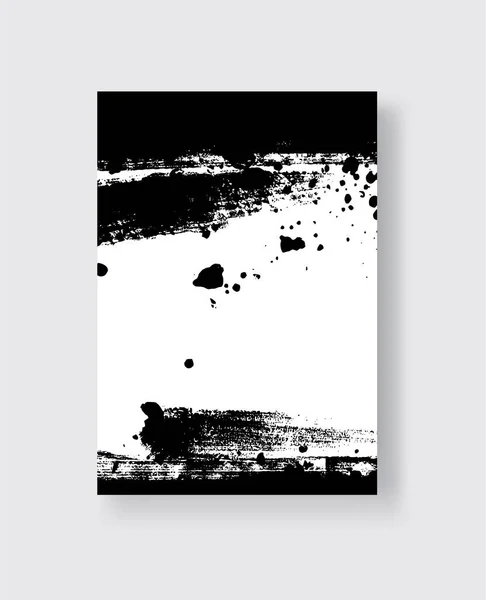 Чорний Чорнило Білому Фоні Японський Стиль Візуальне Зображення Плям Гранджу — стоковий вектор