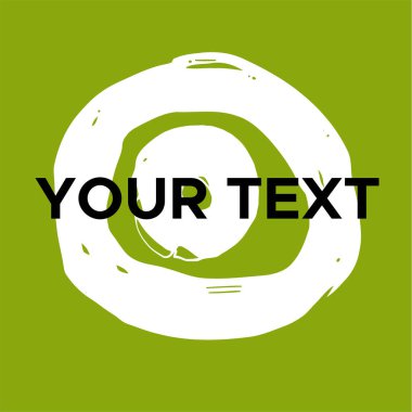 Yeşilde Vektör Yuvarlak Şekli. Beyaz Daire Damgası. Simge, Logo, Sancak Tasarımı. Yuvarlak Fırça Soyut Vuruşu .