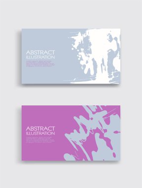 Beyaz arka planda pembe beyaz gri mürekkep fırça darbesi kartı. Japon tarzı. Grunge lekelerinin vektör illüstrasyonu