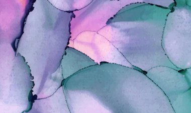 Alkol mürekkebi vektör dokusu pankartı. Akışkan mürekkep soyut arkaplan. Tasarımınız için sanat öğesi çizimi.