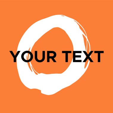 Turuncu 'da Vektör Yuvarlak Şekil. Beyaz Daire Damgası. Simge, Logo, Sancak Tasarımı. Yuvarlak Fırça Soyut Vuruşu .