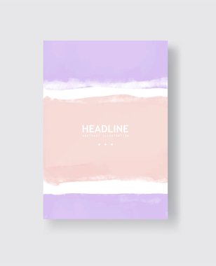 Soyut vektör suluboya pankartı. Beyaz arka planda klon fırça darbeleri. Duvar kağıtları, baskılar, ambalaj kağıtları, tekstil için resim çizimi