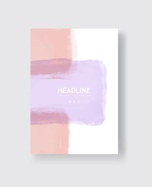 Soyut vektör suluboya pankartı. Beyaz arka planda klon fırça darbeleri. Duvar kağıtları, baskılar, ambalaj kağıtları, tekstil için resim çizimi