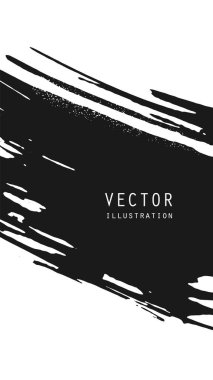 Grunge efektli soyut mürekkep fırçası afişleri. Japon tarzı. Vektör illüstrasyonu