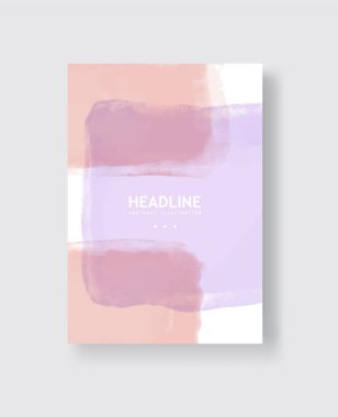 Soyut vektör suluboya pankartı. Beyaz arka planda klon fırça darbeleri. Duvar kağıtları, baskılar, ambalaj kağıtları, tekstil için resim çizimi