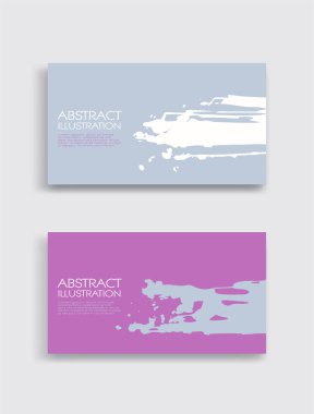 Beyaz arka planda pembe beyaz gri mürekkep fırça darbesi kartı. Japon tarzı. Grunge lekelerinin vektör illüstrasyonu