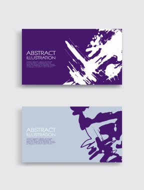 Beyaz arka planda mor, beyaz, gri, fırça darbesi. Japon tarzı. Grunge lekelerinin vektör illüstrasyonu