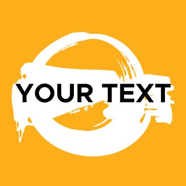 Sarı üzerine Vektör Yuvarlak Şekil. Beyaz Daire Damgası. Simge, Logo, Sancak Tasarımı. Yuvarlak Fırça Soyut Vuruşu .