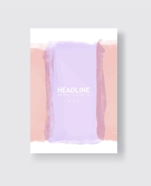 Soyut vektör suluboya pankartı. Beyaz arka planda klon fırça darbeleri. Duvar kağıtları, baskılar, ambalaj kağıtları, tekstil için resim çizimi