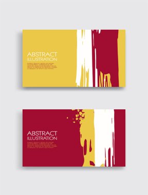 Beyaz arka planda kırmızı, beyaz, sarı, fırça darbesi. Japon tarzı. Grunge lekelerinin vektör illüstrasyonu