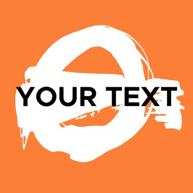 Turuncu 'da Vektör Yuvarlak Şekil. Beyaz Daire Damgası. Simge, Logo, Sancak Tasarımı. Yuvarlak Fırça Soyut Vuruşu .