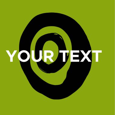 Yeşilde Vektör Yuvarlak Şekli. Siyah Çember Damgası. Simge, Logo, Sancak Tasarımı. Yuvarlak Fırça Soyut Vuruşu .