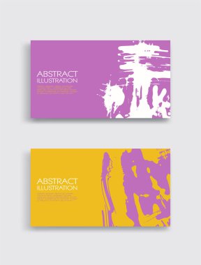 Beyaz arka planda pembe, beyaz, sarı, fırça darbesi. Japon tarzı. Grunge lekelerinin vektör illüstrasyonu