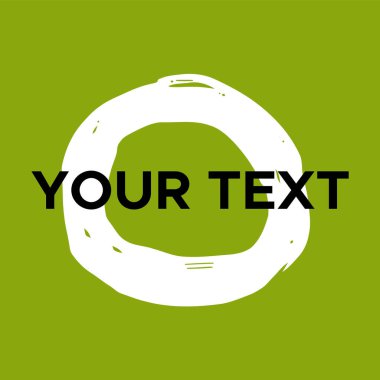 Yeşilde Vektör Yuvarlak Şekli. Beyaz Daire Damgası. Simge, Logo, Sancak Tasarımı. Yuvarlak Fırça Soyut Vuruşu .