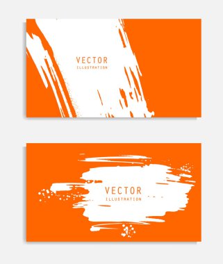 Grunge efektli soyut mürekkep fırçası pankartları. Japon tarzı. Vektör illüstrasyonu