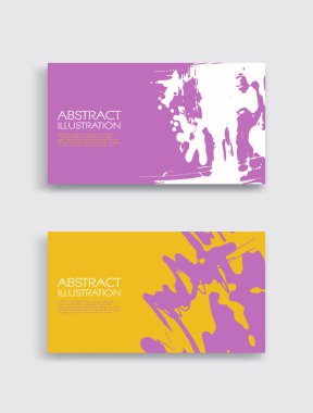 Beyaz arka planda pembe, beyaz, sarı, fırça darbesi. Japon tarzı. Grunge lekelerinin vektör illüstrasyonu