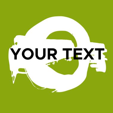 Yeşilde Vektör Yuvarlak Şekli. Beyaz Daire Damgası. Simge, Logo, Sancak Tasarımı. Yuvarlak Fırça Soyut Vuruşu .