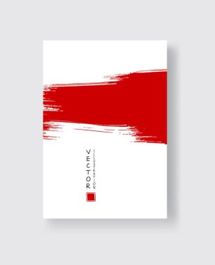 Grunge efektli soyut mürekkep fırçası afişleri. Vektör illüstrasyonu