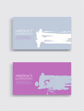 Beyaz arka planda pembe beyaz gri mürekkep fırça darbesi kartı. Japon tarzı. Grunge lekelerinin vektör illüstrasyonu