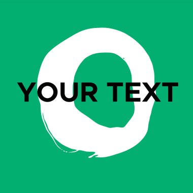 Yeşilde Vektör Yuvarlak Şekli. Beyaz Daire Damgası. Simge, Logo, Sancak Tasarımı. Yuvarlak Fırça Soyut Vuruşu .