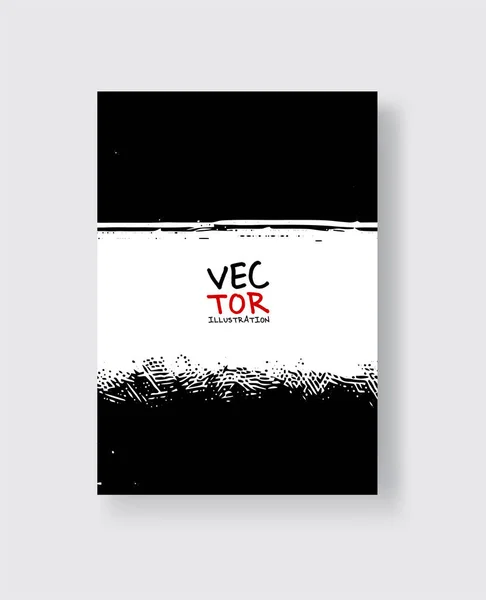 Schwarzer Pinselstrich Auf Weißem Hintergrund Minimalistischer Stil Vektor Illustration Von — Stockvektor