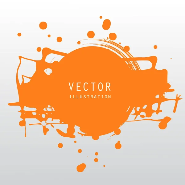 Vektorové Skvrny Skvrny Oranžové Barvy Různých Tvarech Kape Izolované Bílé — Stockový vektor
