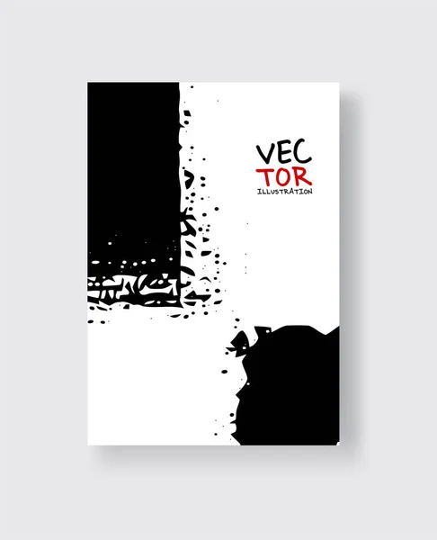 Fekete Tinta Ecset Stroke Fehér Háttér Minimalista Stílus Vektor Illusztráció — Stock Vector