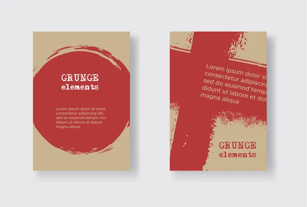 Set Med Två Grunge Flyer Mallar Broschyr Eller Banner Design — Stock vektor