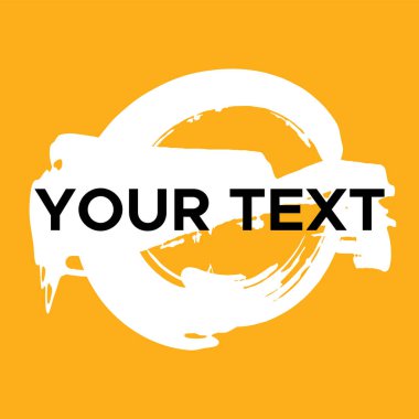 Sarı üzerine Vektör Yuvarlak Şekil. Beyaz Daire Damgası. Simge, Logo, Sancak Tasarımı. Yuvarlak Fırça Soyut Vuruşu .