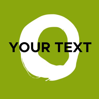 Yeşilde Vektör Yuvarlak Şekli. Beyaz Daire Damgası. Simge, Logo, Sancak Tasarımı. Yuvarlak Fırça Soyut Vuruşu .