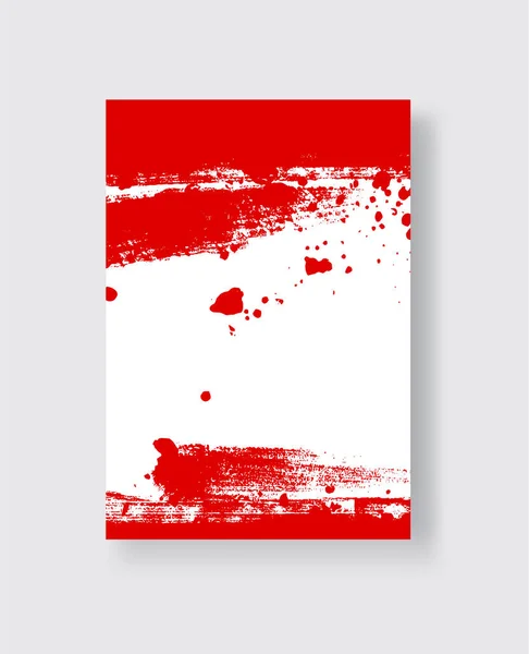 Coup Pinceau Encre Rouge Sur Fond Blanc Style Japonais Illustration — Image vectorielle