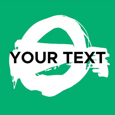 Yeşilde Vektör Yuvarlak Şekli. Beyaz Daire Damgası. Simge, Logo, Sancak Tasarımı. Yuvarlak Fırça Soyut Vuruşu .