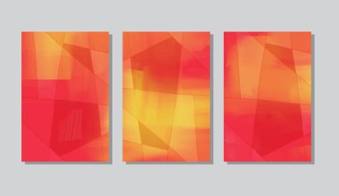 Soyut yaratıcı poster seti. El çizimi akrilik doku. Vektör illüstrasyonu