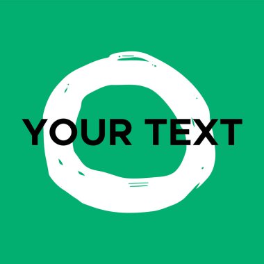 Yeşilde Vektör Yuvarlak Şekli. Beyaz Daire Damgası. Simge, Logo, Sancak Tasarımı..