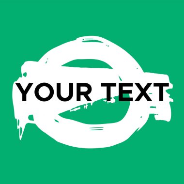 Yeşilde Vektör Yuvarlak Şekli. Beyaz Daire Damgası. Simge, Logo, Sancak Tasarımı. Yuvarlak Fırça Soyut Vuruşu .