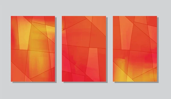 Ensemble Abstrait Affiches Créatives Texture Acrylique Dessinée Main Illustration Vectorielle — Image vectorielle