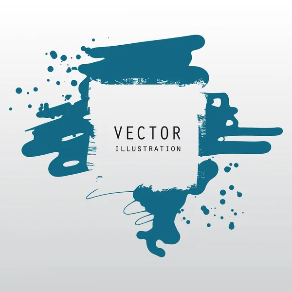 Salpicaduras Vectores Manchas Pintura Tinta Azul Diferentes Formas Gotas Aisladas — Vector de stock