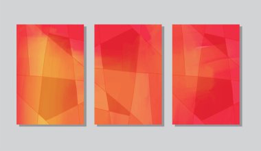 Soyut yaratıcı poster seti. El çizimi akrilik doku. Vektör illüstrasyonu