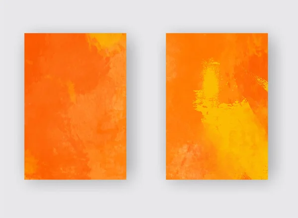 Aquarela Vermelho Laranja Cor Abstrato Design Banners Set Ilustração Vetorial —  Vetores de Stock