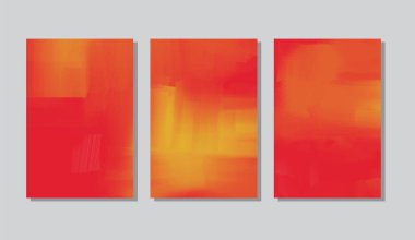 Soyut yaratıcı poster seti. El çizimi akrilik doku. Vektör illüstrasyonu