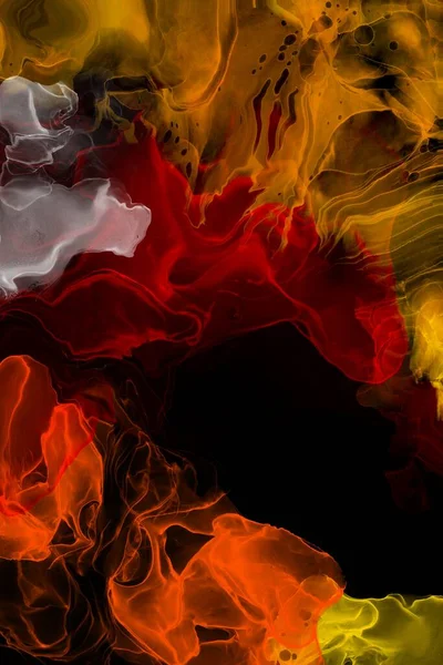 Alcohol Inktverf Abstract Ontwerp Close Van Het Schilderij Kleurrijke Abstracte — Stockfoto