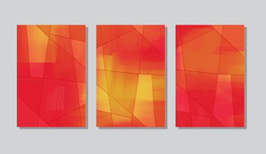 Soyut yaratıcı poster seti. El çizimi akrilik doku. Vektör illüstrasyonu